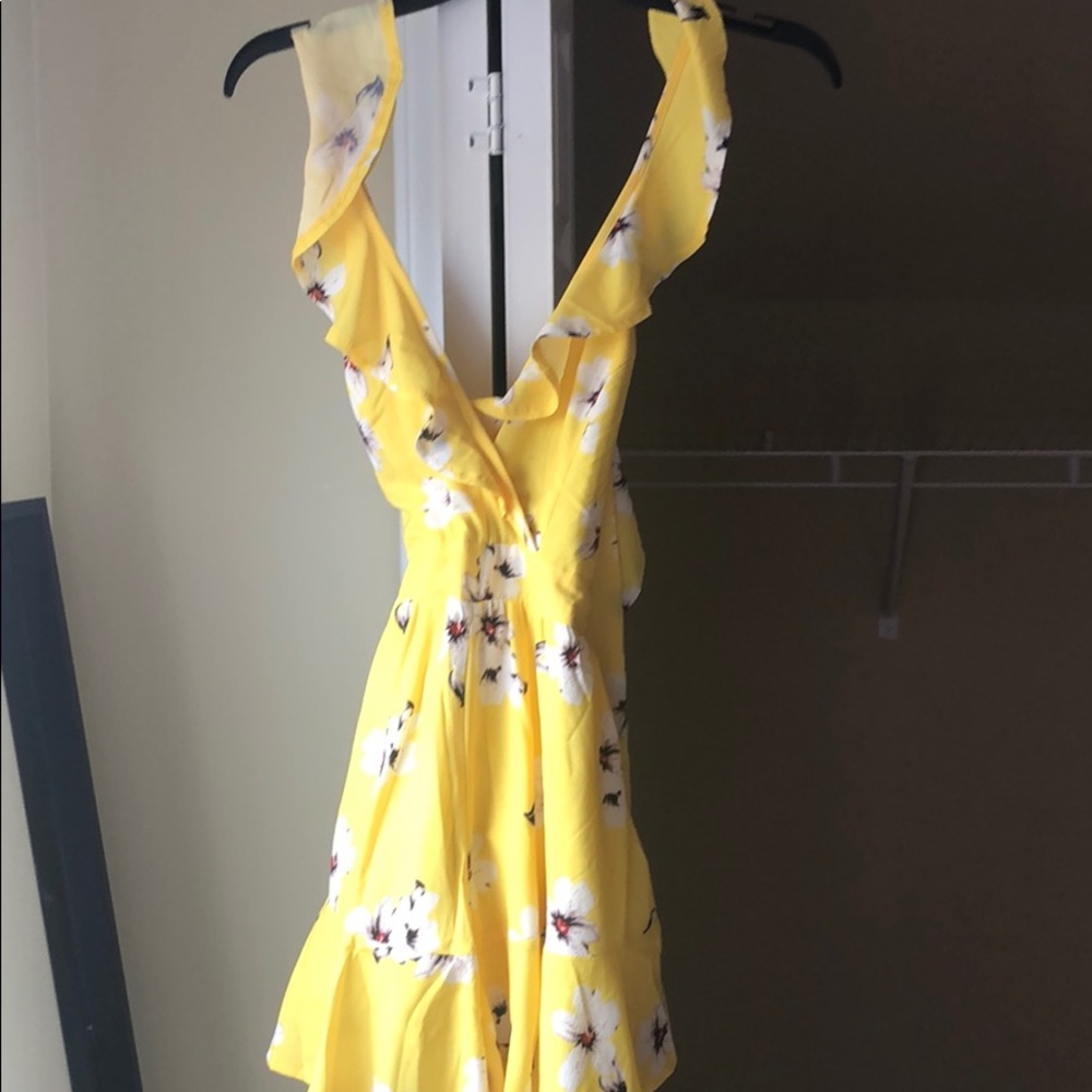 Yellow floral romper